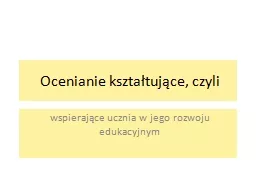 Ocenianie kształtujące, czyli