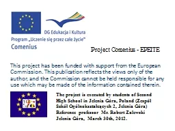 PPT-This project has been funded with support from the European