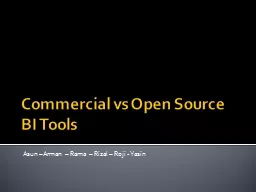 Commercial vs Open Source
