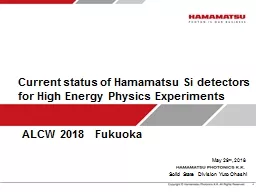 Current status of Hamamatsu Si detectors for High Energy Physics Experiments