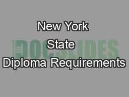 New York State  Diploma Requirements