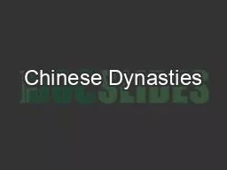 Chinese Dynasties