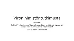 Viron nimistöntutkimusta