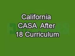 California CASA  After 18 Curriculum