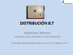 DISTRIBUCIÓN B.T Instalaciones eléctricas