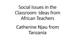 Social Issues in the Classroom: Ideas from African Teachers