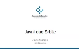 Javni  dug  Srbije Javne finansije