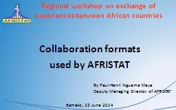 Regional workshop on exchange of experiences between African countries