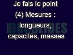 PPT-Je fais le point (4) Mesures : longueurs, capacités, masses