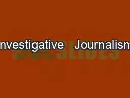 PPT-Investigative Journalism