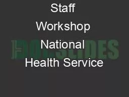 Staff Workshop National Health Service