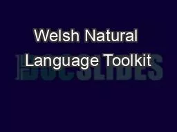 Welsh Natural Language Toolkit