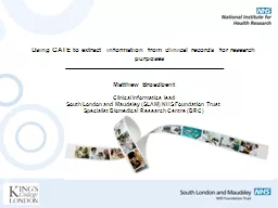 PPT-Using GATE to extract information from clinical records for research purposes