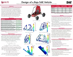 Design of a Baja SAE Vehicle