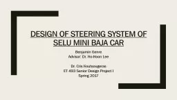 DESIGN OF STEERING SYSTEM OF SELU MINI BAJA CAR