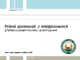 Právní povinnosti v minipivovarech