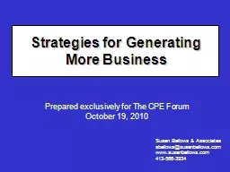 Strategies for Generating More Business