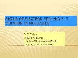 Status  of  Electron  EDM and P-, T-violation in molecules