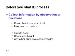 Before you start ID process