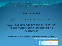 Third  Sub-Regional Caribbean Public Procurement Conference