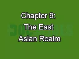 Chapter 9: The East Asian Realm