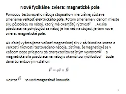 Nové fyzikálne zviera: magnetické pole