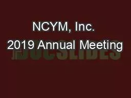 NCYM, Inc. 2019 Annual Meeting