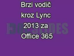 PPT-Brzi vodič kroz Lync 2013 za Office 365