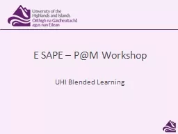 E SAPE –  P@M  Workshop