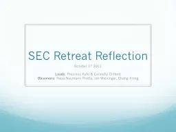 SEC Retreat Reflection October 1