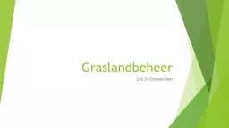 Graslandbeheer Les 2: Grassoorten