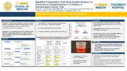 Modified Preoperative Oral Dose Acetaminophen vs Intravenous Acetaminophen in Children: