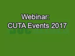 PPT-Webinar: CUTA Events 2017