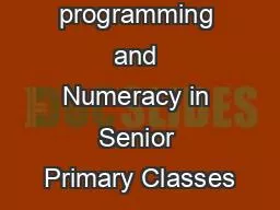 PPT-Scratch programming and Numeracy in Senior Primary Classes