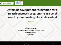 Attaining government recognition for a Scratch outreach programme in a small country: