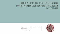 Medium Exposure Risk Level Training