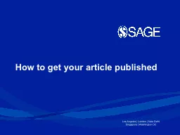 How to get your article published