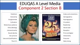 EDUQAS A Level Media Component 2 Section B