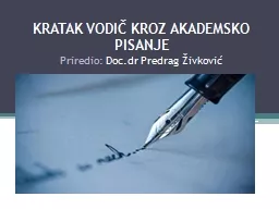 PPT-KRATAK VODIČ KROZ AKADEMSKO PISANJE