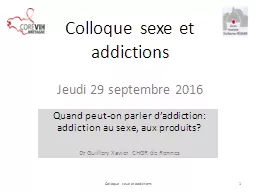 Colloque sexe et addictions