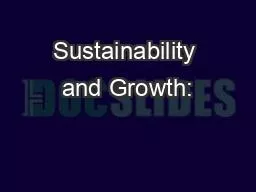 Sustainability and Growth: