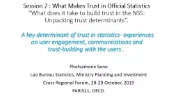Session 2 : What Makes Trust in Official Statistics