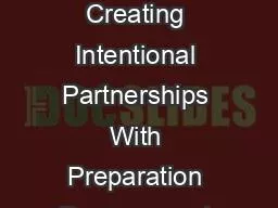 Student Teaching: Creating Intentional Partnerships With Preparation Program and School