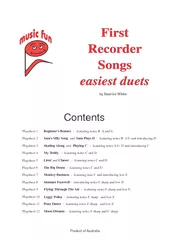 First Recorder Songs easiest duets Playsheet  Playshee