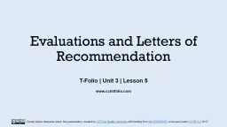 Evaluations and Letters of Recommendation