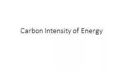 How Carbon Intensity Effects Kaya