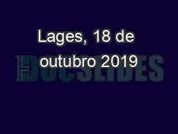 Lages, 18 de outubro 2019