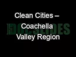 Clean Cities – Coachella Valley Region