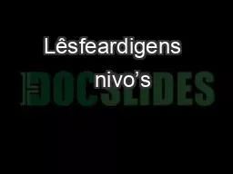 Lêsfeardigens   nivo’s