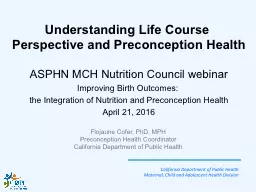 PPT-Understanding Life Course Perspective and Preconception Health